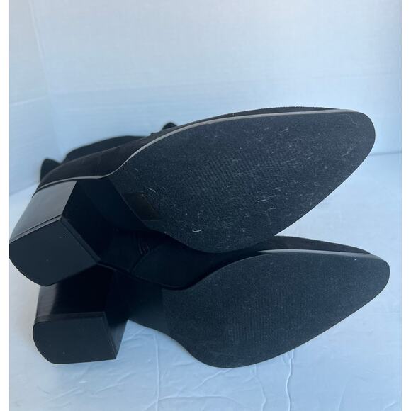 NWOT DREAM PAIRS Black Vegan Suede Thigh High Over the Knee Chunky Heel Boot 8.5 - Picture 7 of 9